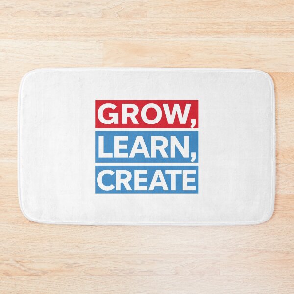 Item preview, Grow Learn Create Motivational Typography Sticker for Creatives and Lifelong Learners designed and sold by Kavya Art.
