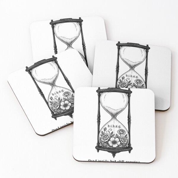 Item preview, Dead Inside But Still Growing - Gothic Hourglass & Roses designed and sold by AcosDesign.