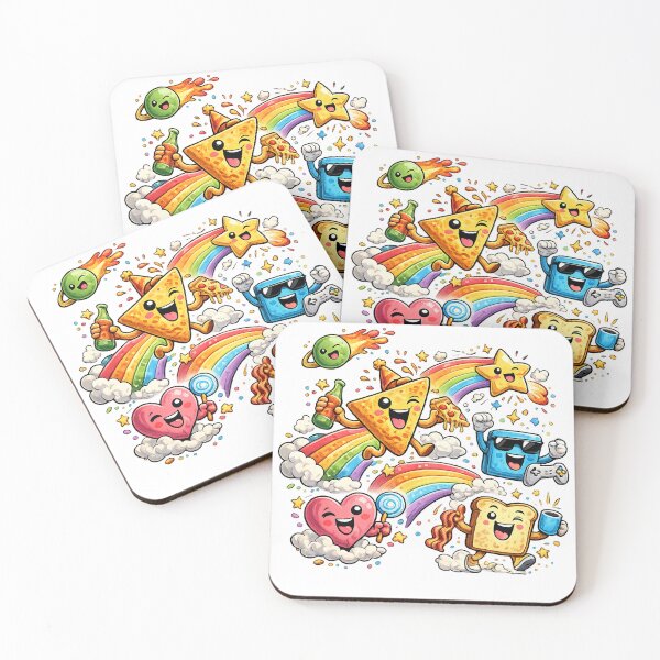 Item preview, Funny Geometric Shapes Party Cartoon Cute Graphic Design designed and sold by CreativeNest Prints.