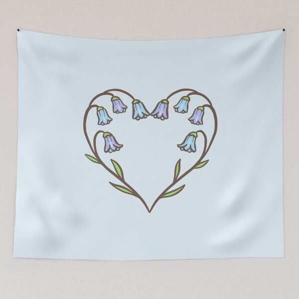 Item preview, Bluebell Heart Wreath – Flat Floral Heart Illustration designed and sold by EmeraldeaArt.