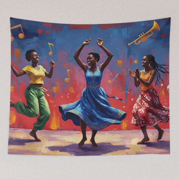 Item preview, Joyful African Dance Celebration Painting designed and sold by ArtFrameStudio.
