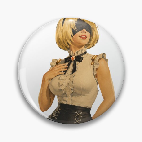 Item preview, Vintage Android Maid Pin-Up | Retro Anime Inspired Illustration designed and sold by Cosplayvintage.