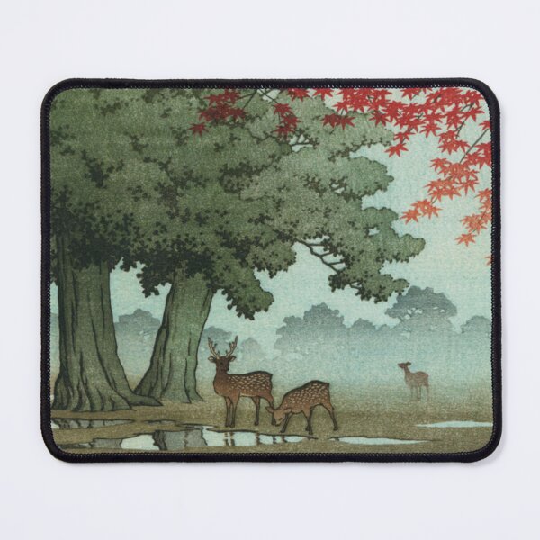 Item preview, Nara Park Deer in Autumn - Kawase Hasui Vintage Shin-Hanga designed and sold by vekotpu.