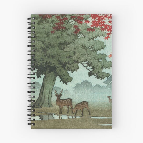 Item preview, Nara Park Deer in Autumn - Kawase Hasui Vintage Shin-Hanga designed and sold by vekotpu.