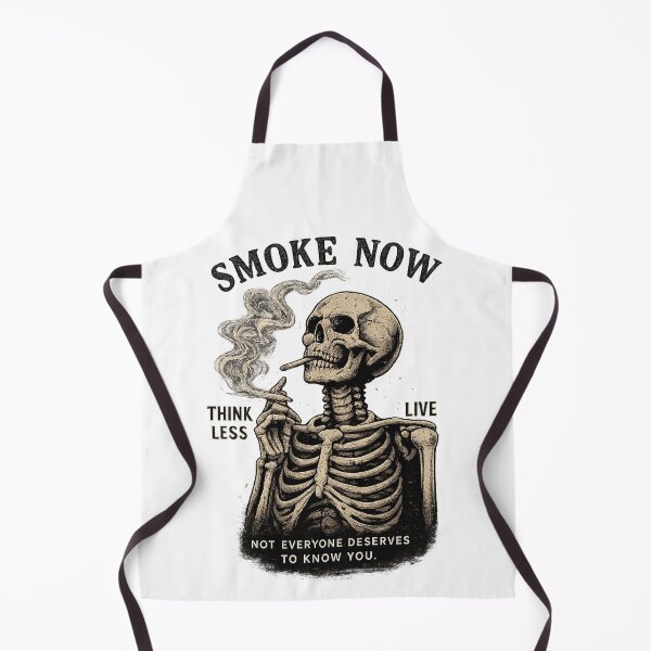 Item preview, Smoke Now Think Less Skeleton Dark Humor Vintage designed and sold by T-ShirtTerrace.