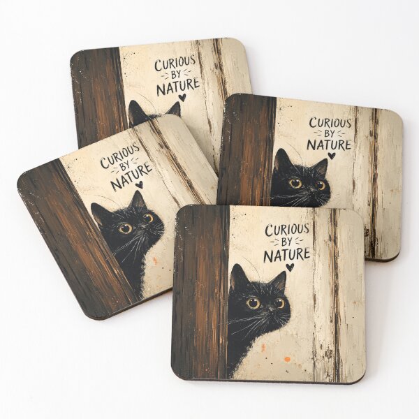 Item preview, Curious Black Cat Wall Art | Cute Curious Cat Print | Funny Cat Lover Gift designed and sold by AbstractAuraArt.