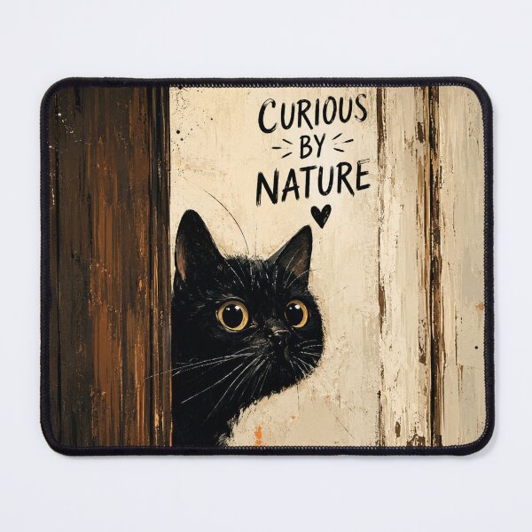 Item preview, Curious Black Cat Wall Art | Cute Curious Cat Print | Funny Cat Lover Gift designed and sold by AbstractAuraArt.