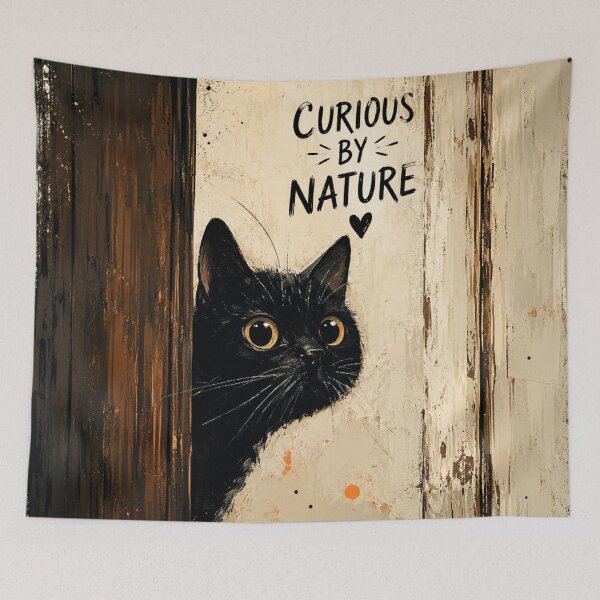Item preview, Curious Black Cat Wall Art | Cute Curious Cat Print | Funny Cat Lover Gift designed and sold by AbstractAuraArt.