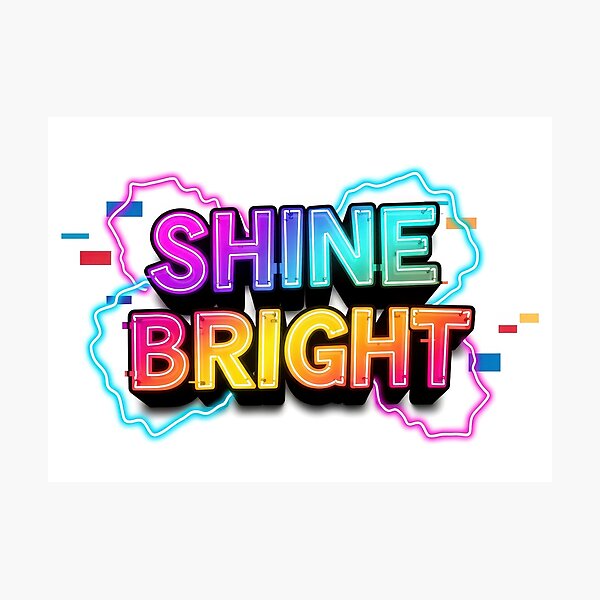 Item preview, Shine Bright Neon Glitch Cyberpunk Retro Typography designed and sold by DigitalArtx-com.