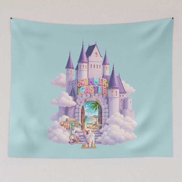Item preview, Summer Castle Paradise – Cute Rainbow Dog Fantasy Shirt designed and sold by Aimetoi.