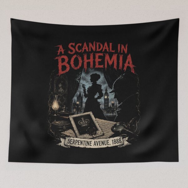 Item preview, Sherlock Holmes A Scandal in Bohemia Serpentine Avenue 1888 Noir Art designed and sold by Fenay Designs.