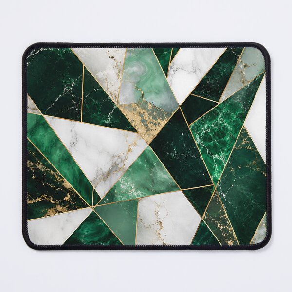 Item preview, Emerald Marble Geometric Gold Triangle Luxury Pattern designed and sold by Aureva Arts Shop.