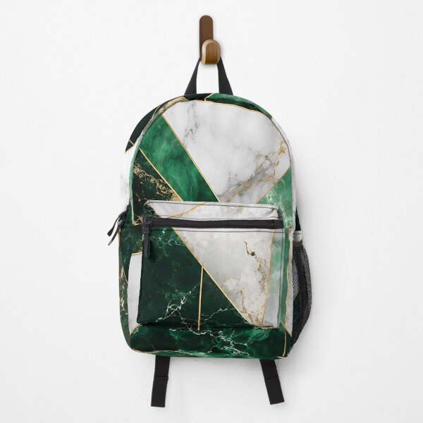 Item preview, Emerald Marble Geometric Gold Triangle Luxury Pattern designed and sold by Aureva Arts Shop.