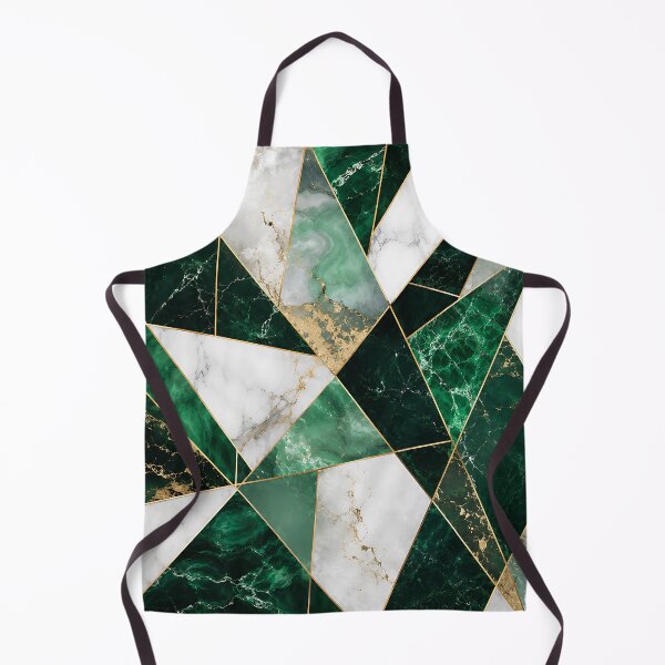 Item preview, Emerald Marble Geometric Gold Triangle Luxury Pattern designed and sold by Aureva Arts Shop.