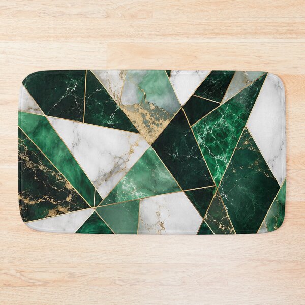 Item preview, Emerald Marble Geometric Gold Triangle Luxury Pattern designed and sold by Aureva Arts Shop.