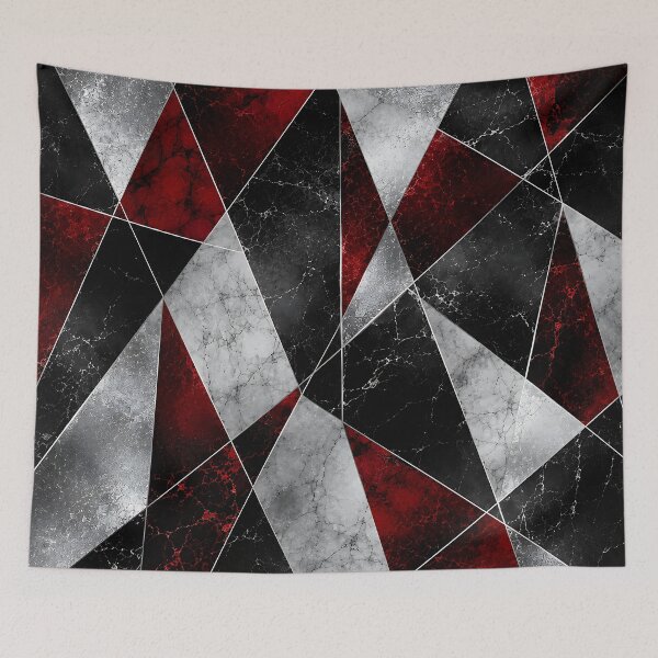 Item preview, Dark Red Black Marble Geometric Abstract Pattern designed and sold by Aureva Arts Shop.