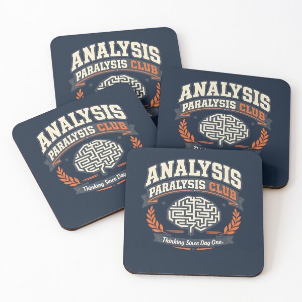 Item preview, Analysis Paralysis Club – Minimal Vintage Overthinking Graphic T-Shirt Design designed and sold by Cosmos Creative Studios.