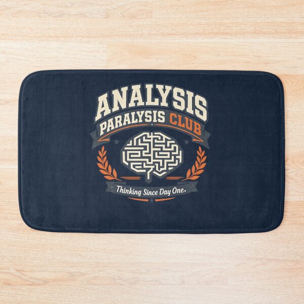Item preview, Analysis Paralysis Club – Minimal Vintage Overthinking Graphic T-Shirt Design designed and sold by Cosmos Creative Studios.