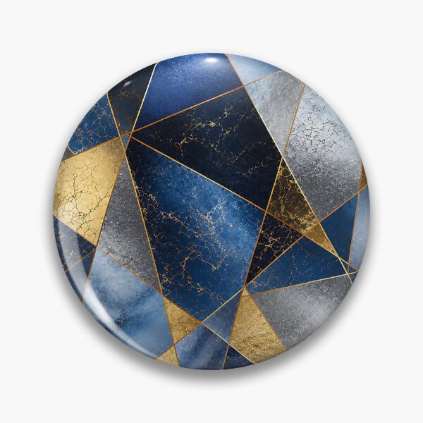 Item preview, Navy Blue Gold Geometric Art Deco Pattern designed and sold by Aureva Arts Shop.