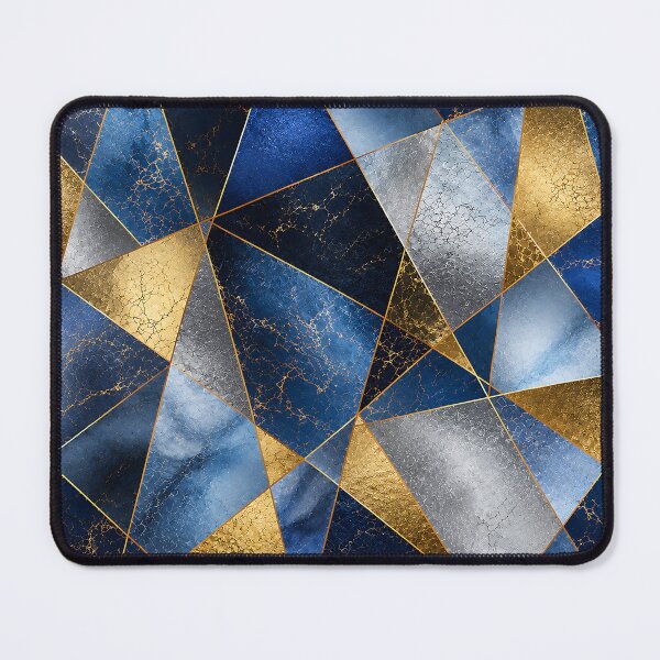 Item preview, Navy Blue Gold Geometric Art Deco Pattern designed and sold by Aureva Arts Shop.