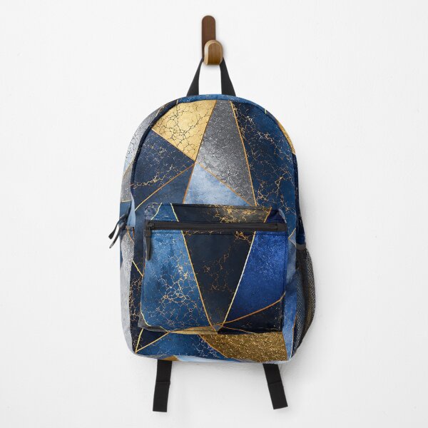 Item preview, Navy Blue Gold Geometric Art Deco Pattern designed and sold by Aureva Arts Shop.