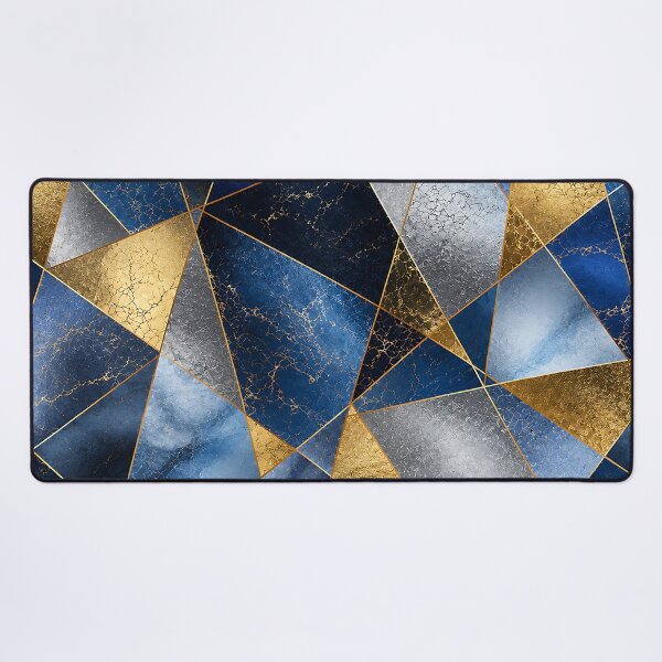 Item preview, Navy Blue Gold Geometric Art Deco Pattern designed and sold by Aureva Arts Shop.