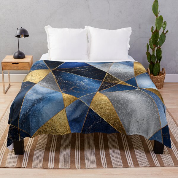 Item preview, Navy Blue Gold Geometric Art Deco Pattern designed and sold by Aureva Arts Shop.