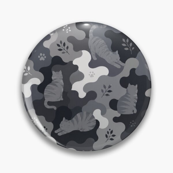 Item preview, Monochrome Gray Cat Camouflage Pattern designed and sold by Mindworx21.