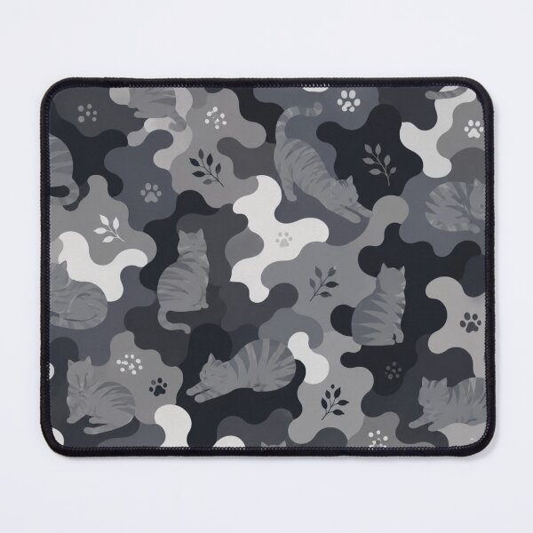 Item preview, Monochrome Gray Cat Camouflage Pattern designed and sold by Mindworx21.