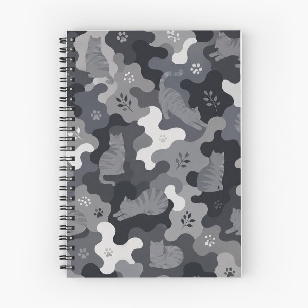 Item preview, Monochrome Gray Cat Camouflage Pattern designed and sold by Mindworx21.