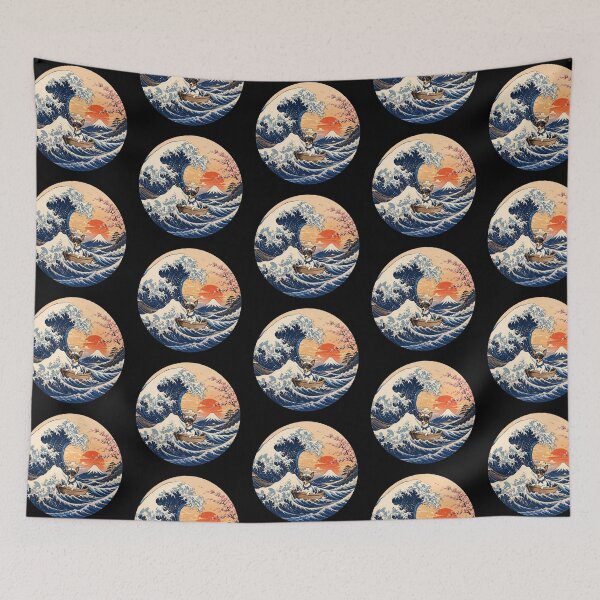 Item preview, Funny Toy Fox Terrier Captain Japanese Kanagawa Wave Japan Boat Mom Dad Kids designed and sold by FurryHavenPH.