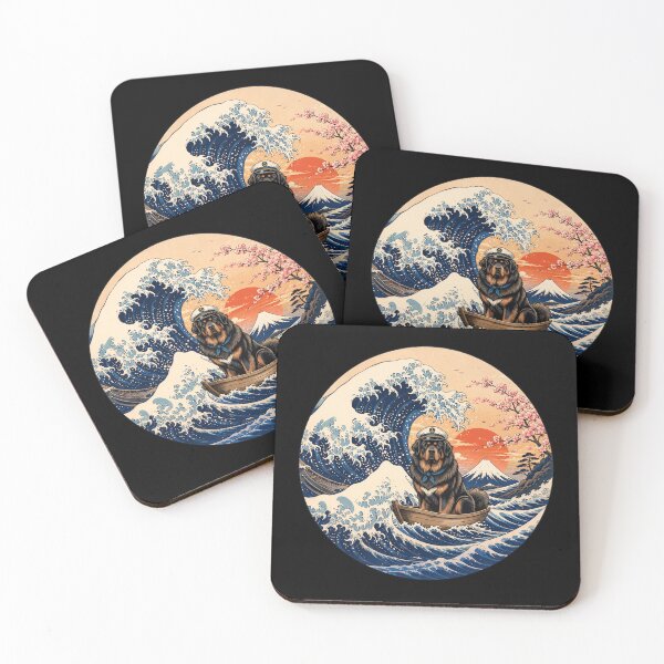 Item preview, Funny Tibetan Mastiff Captain Japanese Kanagawa Wave Japan Boat Mom Dad Kids designed and sold by FurryHavenPH.