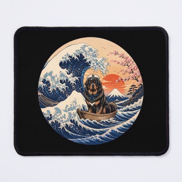 Item preview, Funny Tibetan Mastiff Captain Japanese Kanagawa Wave Japan Boat Mom Dad Kids designed and sold by FurryHavenPH.