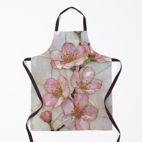 Item preview, Pink Cherry Blossom Stained Glass | Gold Floral Art | Elegant Sakura Design | Pearl Marble Aesthetic | Botanical Nature  designed and sold by happywkndclub.
