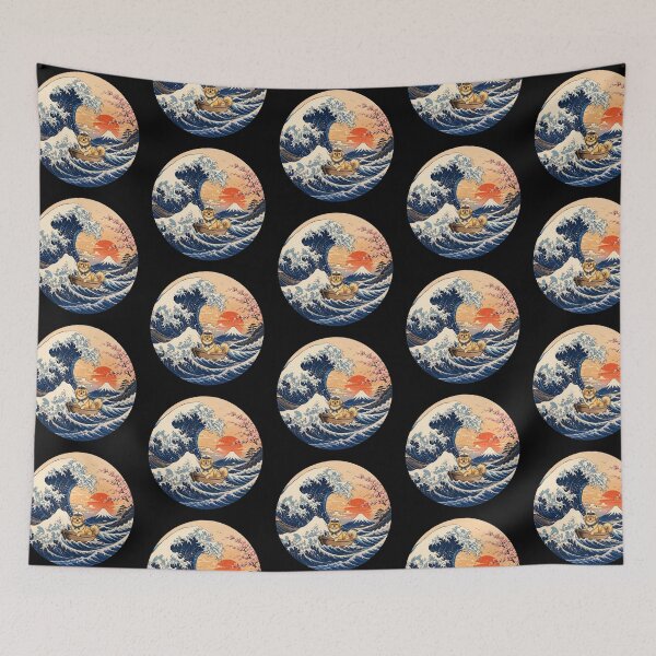 Item preview, Funny Tibetan Spaniel Captain Japanese Kanagawa Wave Japan Boat Mom Dad Kids designed and sold by FurryHavenPH.