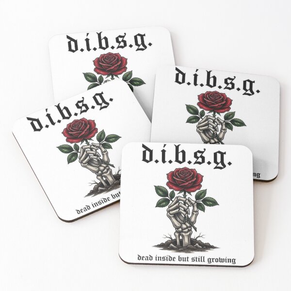 Item preview, Dead Inside But Still Growing - Skeleton Hand Holding Rose designed and sold by AcosDesign.