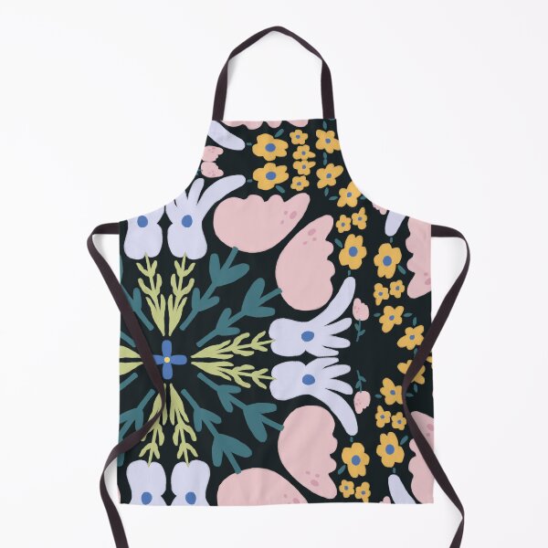 Item preview, Dark Folk Floral Tile Black — Blue Lemon Studio Original Illustration designed and sold by BluelemonStudio.