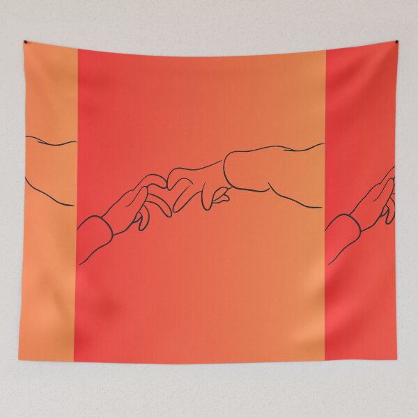 Item preview, Romantic Reaching Hands Heart Line Art Illustration designed and sold by ranivibes008.