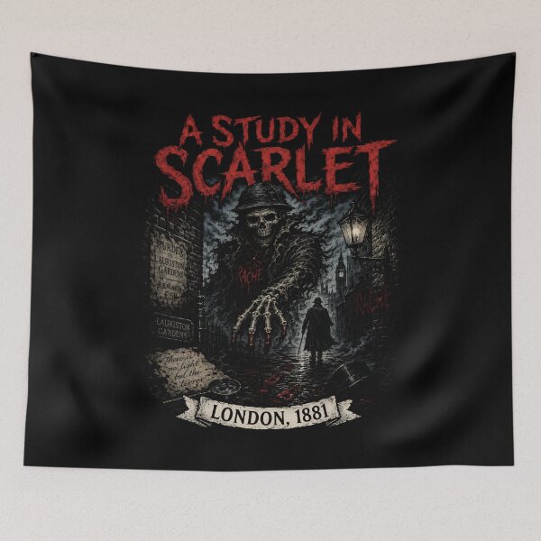 Item preview, Sherlock Holmes A Study in Scarlet London 1881 Grim Reaper Art designed and sold by Fenay Designs.