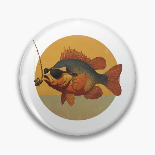 Item preview, Cool Retro Fisherman Fish with Sunglasses & Fishing Rod - Funny Angler designed and sold by NoFishToday.