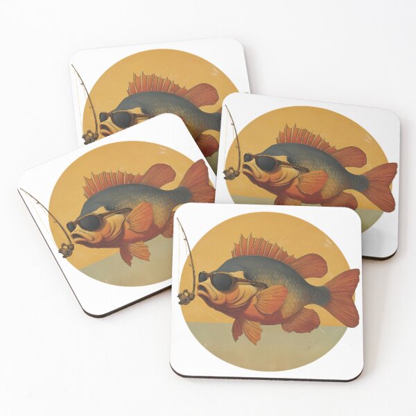 Item preview, Cool Retro Fisherman Fish with Sunglasses & Fishing Rod - Funny Angler designed and sold by NoFishToday.