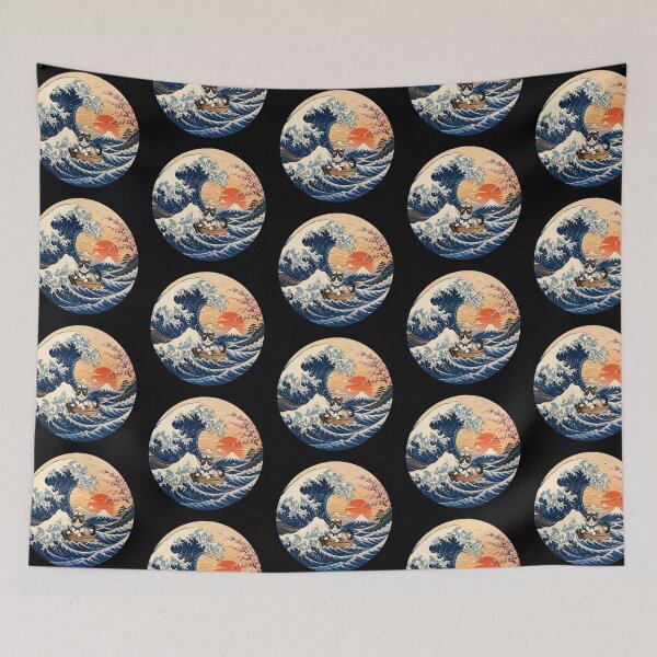 Item preview, Funny Snowshoe Cat Captain Japanese Kanagawa Wave Japan Boat Mom Dad Kids designed and sold by FurryHavenPH.