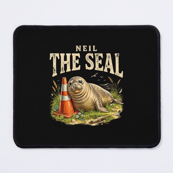 Item preview, Neiled It Neil The Seal Cute Elephant Seal With Traffic Cone designed and sold by Rahamkshop.