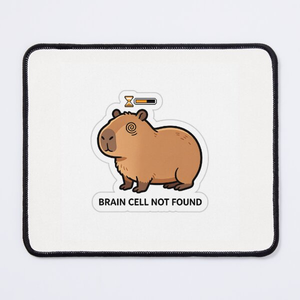 Item preview, Brain Cell Not Found Funny Capybara Sticker designed and sold by yanejoy.