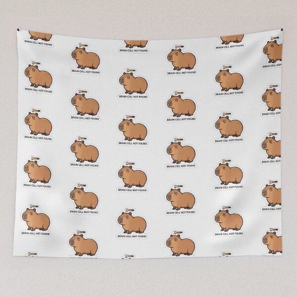 Item preview, Brain Cell Not Found Funny Capybara Sticker designed and sold by yanejoy.