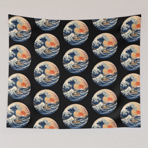Item preview, Funny Sokoke Cat Captain Japanese Kanagawa Wave Japan Boat Mom Dad Kids designed and sold by FurryHavenPH.