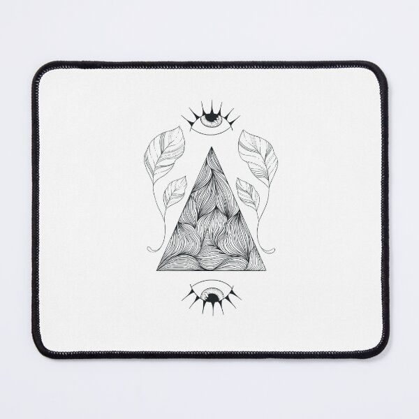 Item preview, Triangle with two all seeing eyes in surreal lines designed and sold by ArtedeSer.