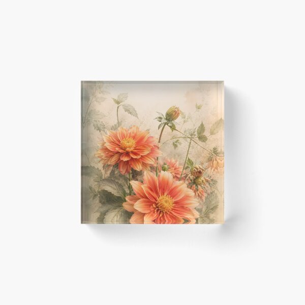 Item preview, Peach Dahlia Elegance – Botanical Flow Collection designed and sold by Violafleurviolett.