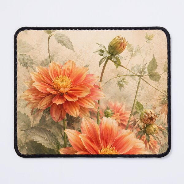 Item preview, Peach Dahlia Elegance – Botanical Flow Collection designed and sold by Violafleurviolett.