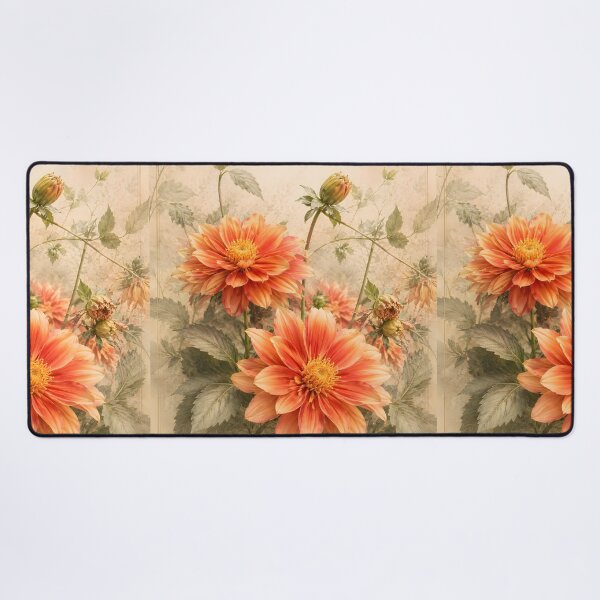 Item preview, Peach Dahlia Elegance – Botanical Flow Collection designed and sold by Violafleurviolett.